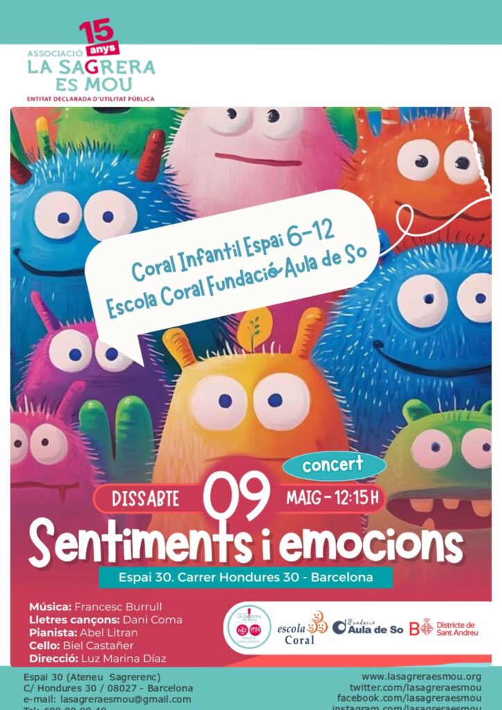 Cantata Sentiments i emocions. Coral Espai 6:12 i Escola Coral Fundació Aula de So