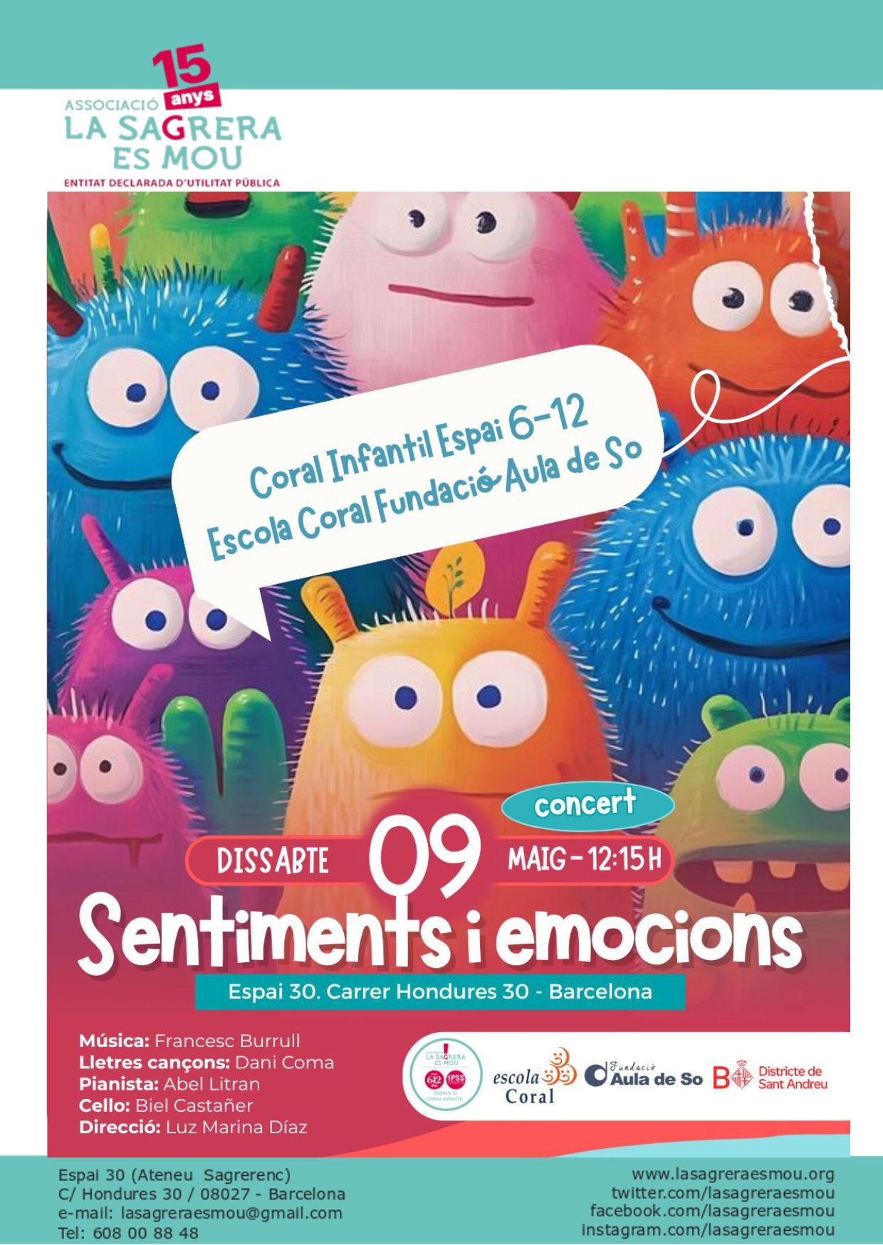 Cantata Sentiments i emocions per la Coral Infantil Espai 6:12 i l'Escola Coral Fundació Aula de So