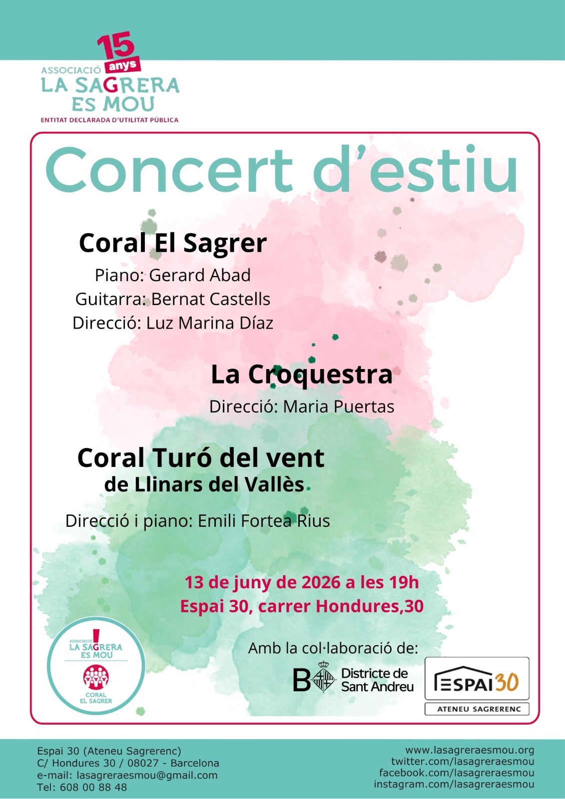 Concert d'estiu coral el Sagrer i Coral Turó del vent